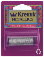 Kreinik Fine Metallic Braid #8 11yd-Silver