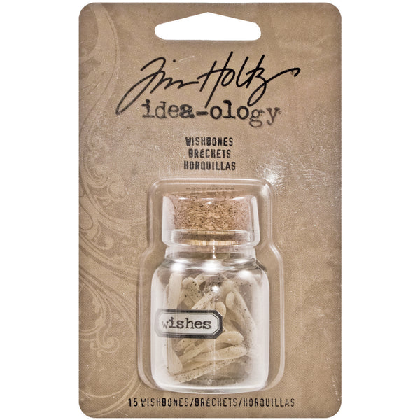 Idea-Ology Resin Wishes Glass Corked Jar 2"-Wishbones 1"X.625", 15pcs