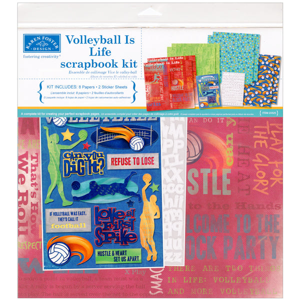 Karen Foster Scrapbook Page Kit 12"X12"-Volleyball Is Life
