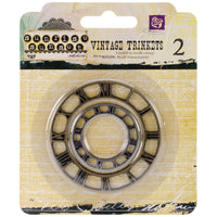 Sunrise Sunset Mechanicals Metal Vintage Trinkets-Vintage Clock Face Small 1" To 1.5" 2/Pk