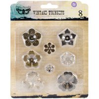 Sunrise Sunset Mechanicals Metal Vintage Trinkets-Mini Flowers .5" To 1", 8/Pkg