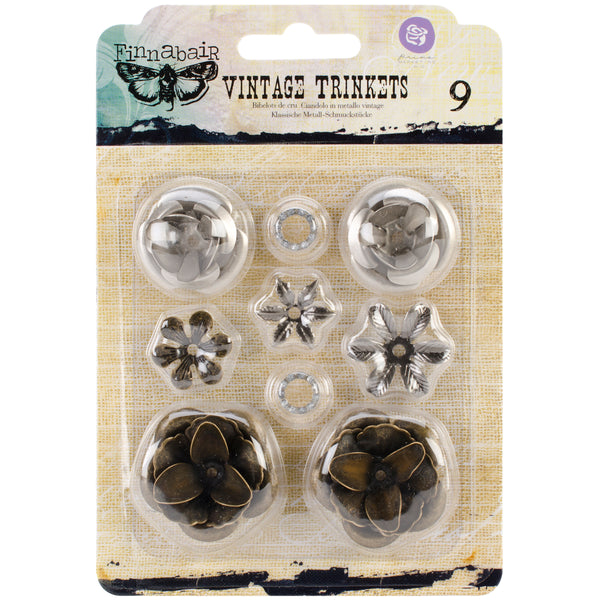 Sunrise Sunset Mechanicals Metal Vintage Trinkets-Roses .5" To 1", 9/Pkg