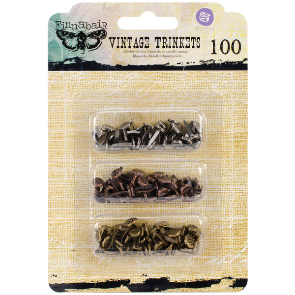 Sunrise Sunset Mechanicals Metal Vintage Trinkets-Mini Brads Assorted Screws, etc. 100/Pkg