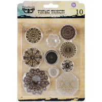 Sunrise Sunset Mechanicals Metal Vintage Trinkets-Flowers Small 1", 10/Pkg
