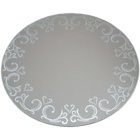 Round Glass Mirror W/Pattern Edge Bulk-12"