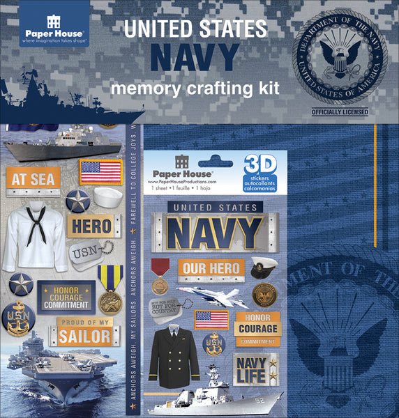 U.S. Military Page Kit 12"X12"-Navy