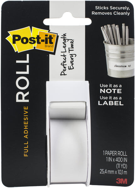 Post-It Full Adhesive Roll 1"X400"-White