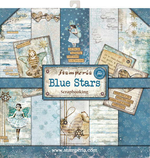 Stamperia Double-Sided Paper Pad 12"X12" 10/Pkg-Blue Stars, 10 Designs/1 Each