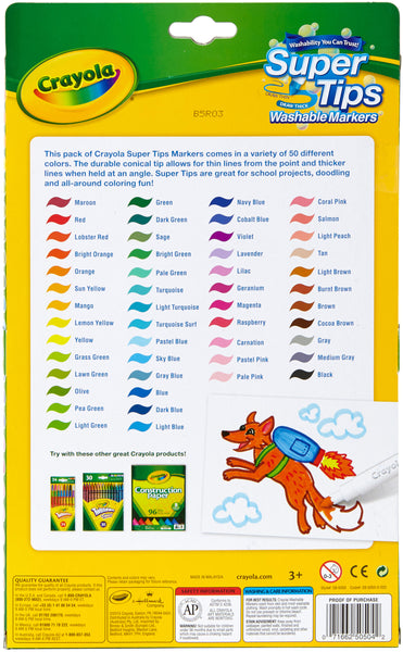 Crayola Super Tips Washable Markers-50/Pkg