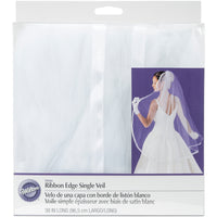 Bridal Veil 38"X72"-Satin Ribbon Edge