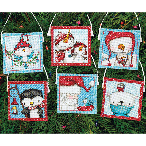 Dimensions Counted Cross Stitch Kit -Frosty Friends Ornaments (16 Count)