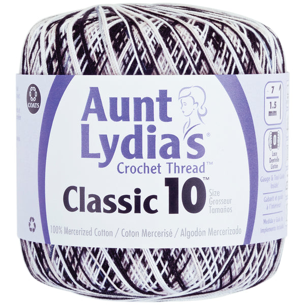 Aunt Lydia's Classic Crochet Thread Size 10-Zebra