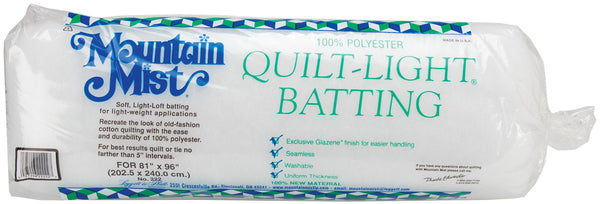Mountain Mist Quilt-Light Polyester Batting-Full Size 81"X96" FOB: MI