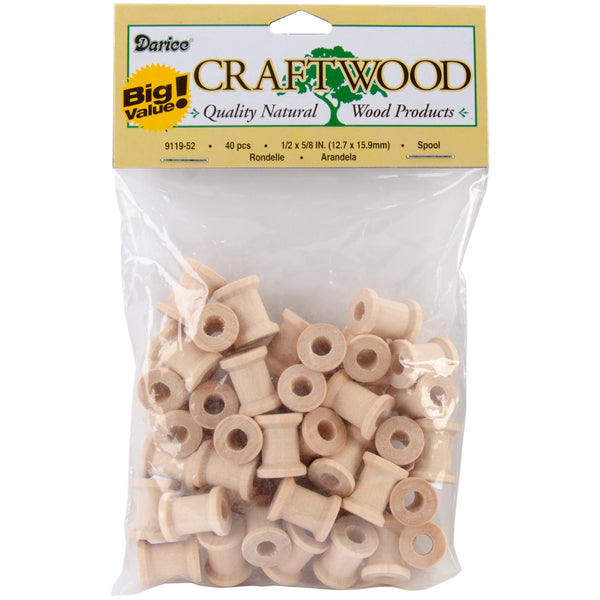 Wood Turning Shapes-Spool .5"X.625" 40/Pkg