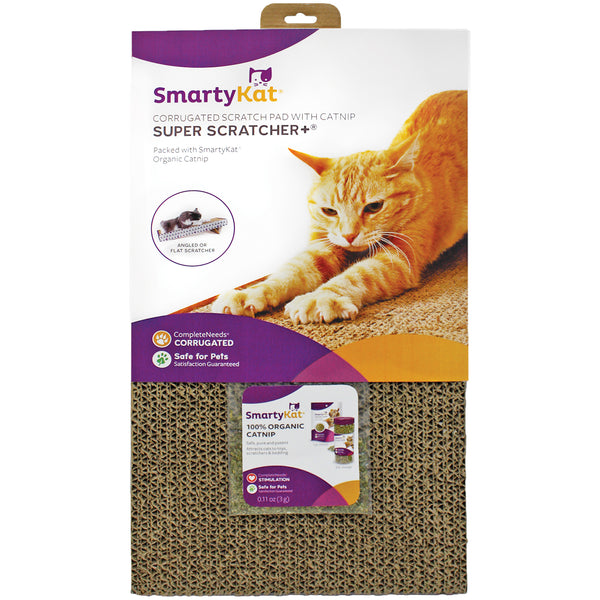SmartyKat SuperScratcher+ Double Wide Catnip Scratcher-2"X10"X18.75"