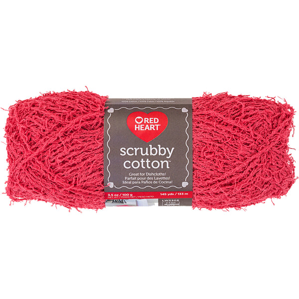 Red Heart Scrubby Cotton Yarn-Coral