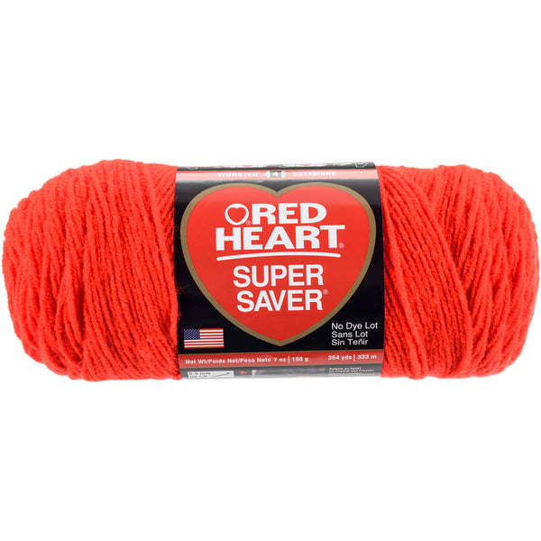 Red Heart Super Saver Yarn-Hot Red