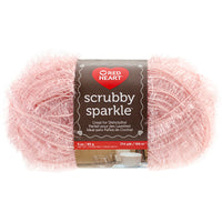Red Heart Scrubby Sparkle Yarn-Grapefruit