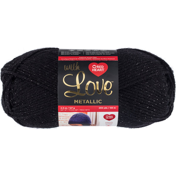 Red Heart With Love Metallic Yarn-Black