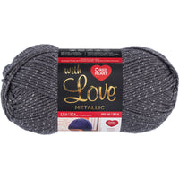 Red Heart With Love Metallic Yarn-Charcoal