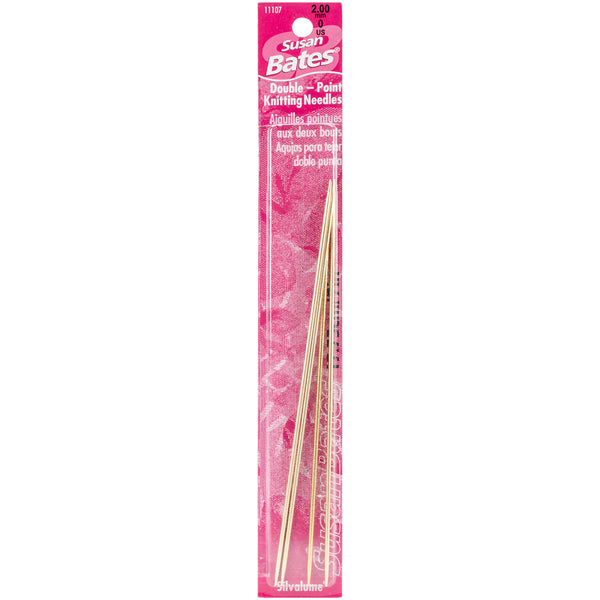 Silvalume Double Point Knitting Needles 7" 4/Pkg-Size 0/2mm