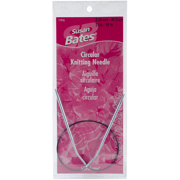 Silvalume Circular Knitting Needles 16"-Size 3/3.25mm
