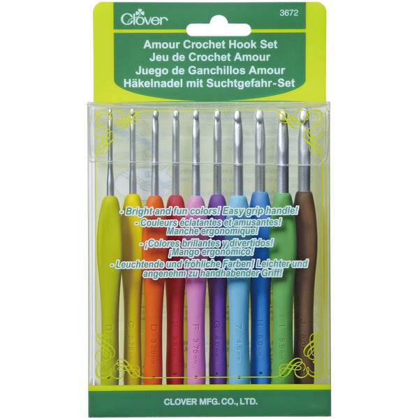 Amour Crochet Hooks 10/Pkg-Sizes B To J