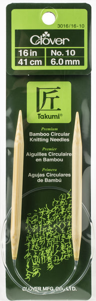 Takumi Bamboo Circular Knitting Needles 16"-Size 10/6mm