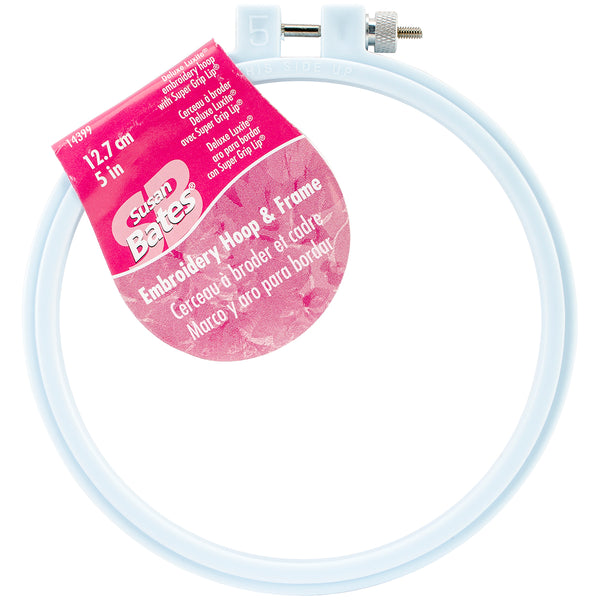 Bates Plastic Embroidery Hoop - Light Blue-Size 5"
