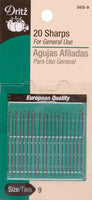Dritz Sharps Hand Needles 20/Pkg-Size 8