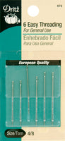 Dritz Easy Threading Hand Needles 6/Pkg-Size 4/8