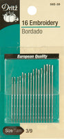 Dritz Embroidery Hand Needles 16/Pkg-Size 8 16/Pkg
