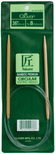 Takumi Bamboo Circular Knitting Needles 36"-Size 11/8mm