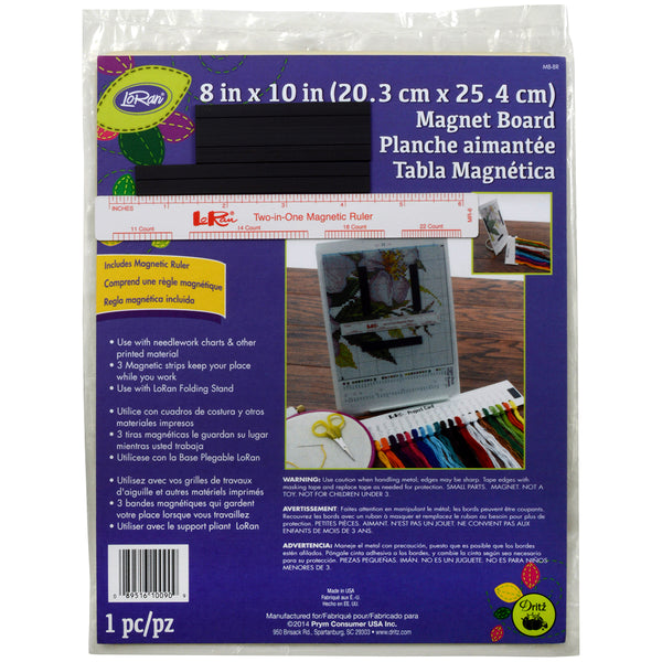 LoRan Magnet Board 8"X10" & 6" Ruler-