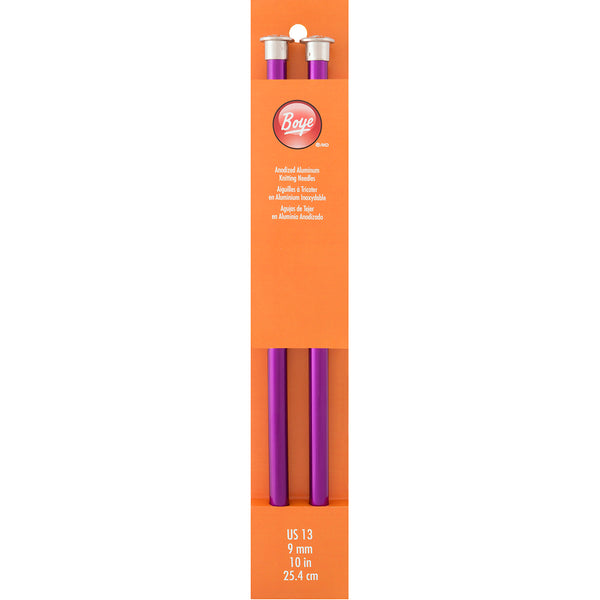 Single Point Aluminum Knitting Needles 10"-Size 13/9mm