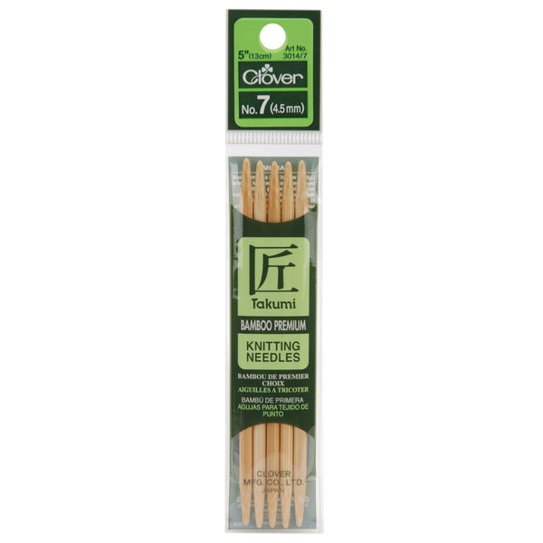 Takumi Bamboo Double Point Knitting Needles 5" 5/Pkg-Size 7/4.5mm