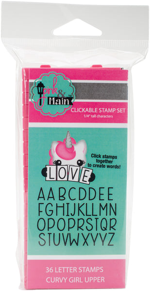 Pink & Main Curvy Girl Font Stamp Set 36pcs-Uppercase Alphabet