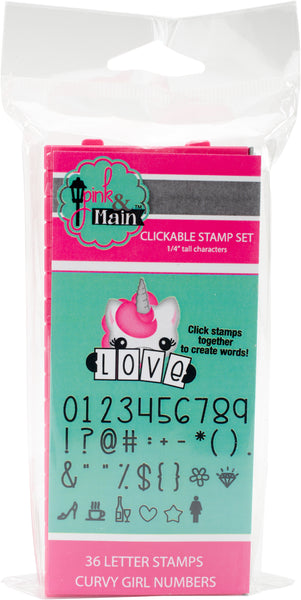 Pink & Main Curvy Girl Font Stamp Set 36pcs-Numbers & Symbols