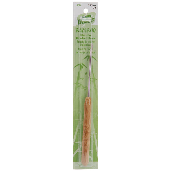 Bamboo Handle/Silvalume Head Crochet Hook 5.5"-Size C2/2.75mm