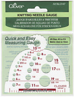 Knitting Needle Gauge-Measures Sizes 0 To 19