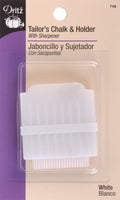 Dritz Tailor's Chalk & Holder W/Sharpener-White