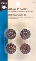 Dritz Class 15 Bobbins 4/Pkg-Metal