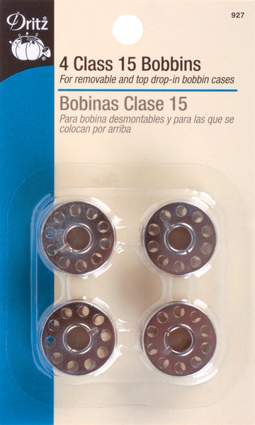 Dritz Class 15 Bobbins 4/Pkg-Metal