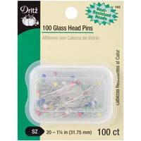 Drita Glass Head Pins 100/Pkg-Size 20