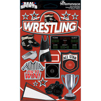 Real Sports Dimensional Cardstock Stickers-Wrestling