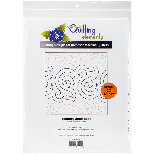 Quilting Creations Printed Tear Away Quilting Paper 4/Pkg-Bourbon Street Baby 6"