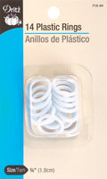 Dritz Plastic Rings 3/4" 14/Pkg-White