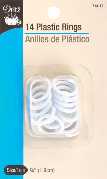 Dritz Plastic Rings 3/4" 14/Pkg-White