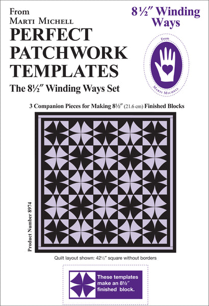 Perfect Patchwork Template-Winding Ways 8.5" 3/Pkg