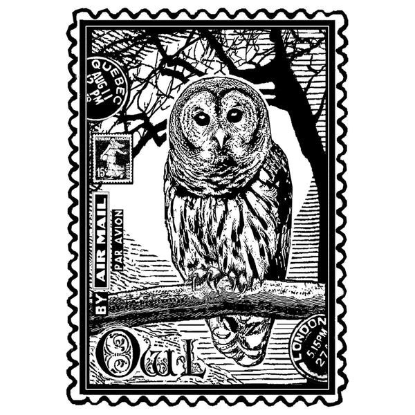 Crafty Individuals Unmounted Rubber Stamp 4.75"X7" Pkg-Airmail Owl